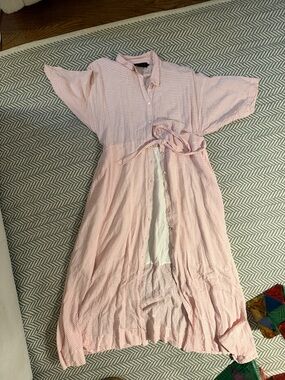 Hatch maternity Pink Striped Button-Front Dress size 0